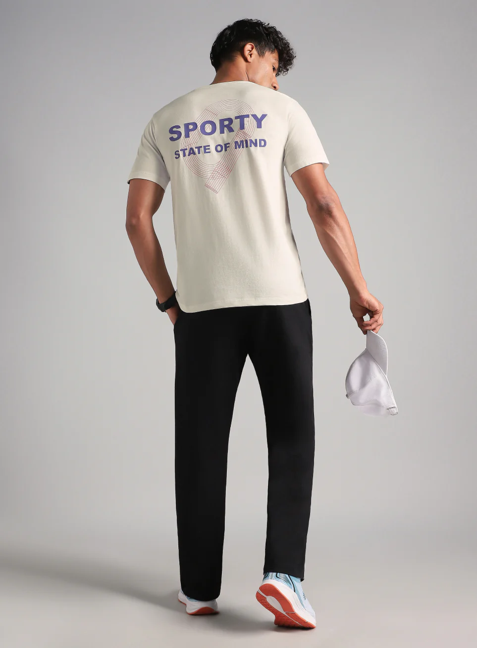 Men's Off White Sporty Racertrack T-Shirt - Image 3