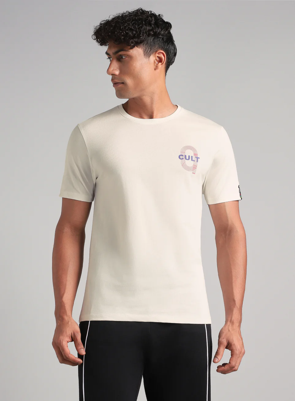 Men's Off White Sporty Racertrack T-Shirt - Image 4