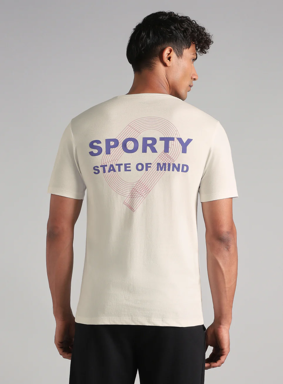 Men's Off White Sporty Racertrack T-Shirt - Image 6