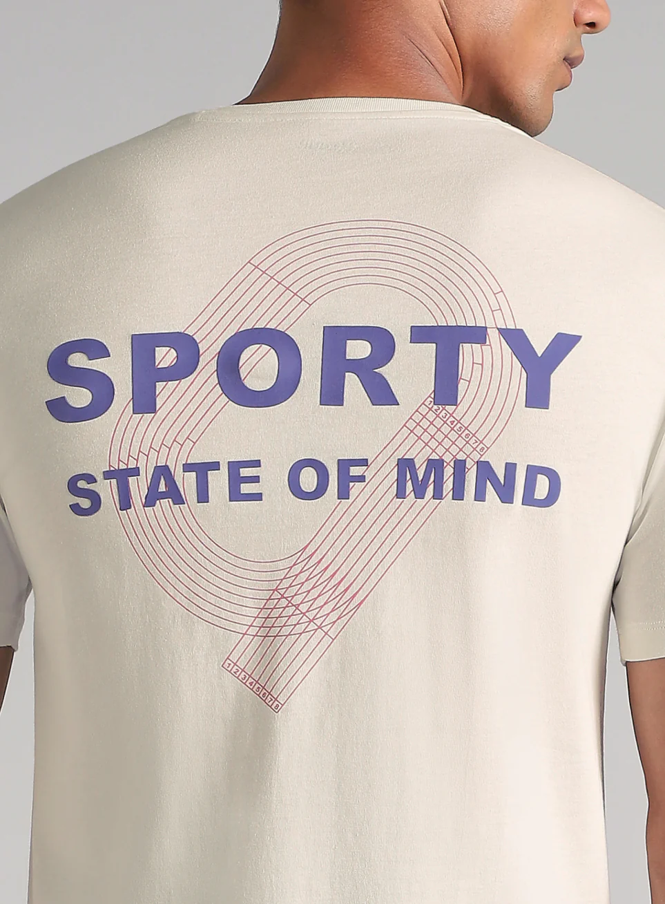 Men's Off White Sporty Racertrack T-Shirt - Image 8