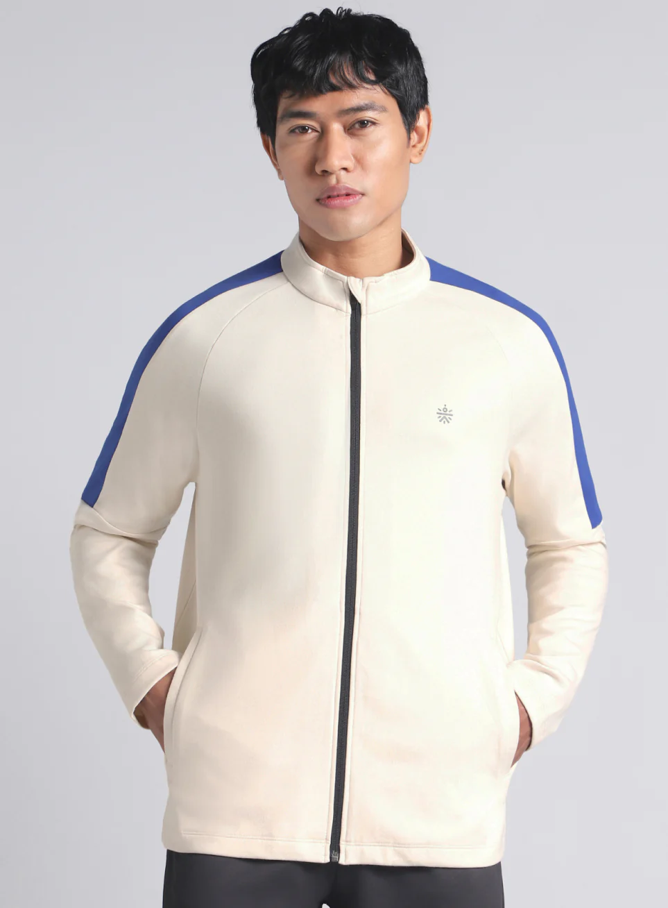 Men's Off White Workout Essential Mid Layer Jacket - Image 4