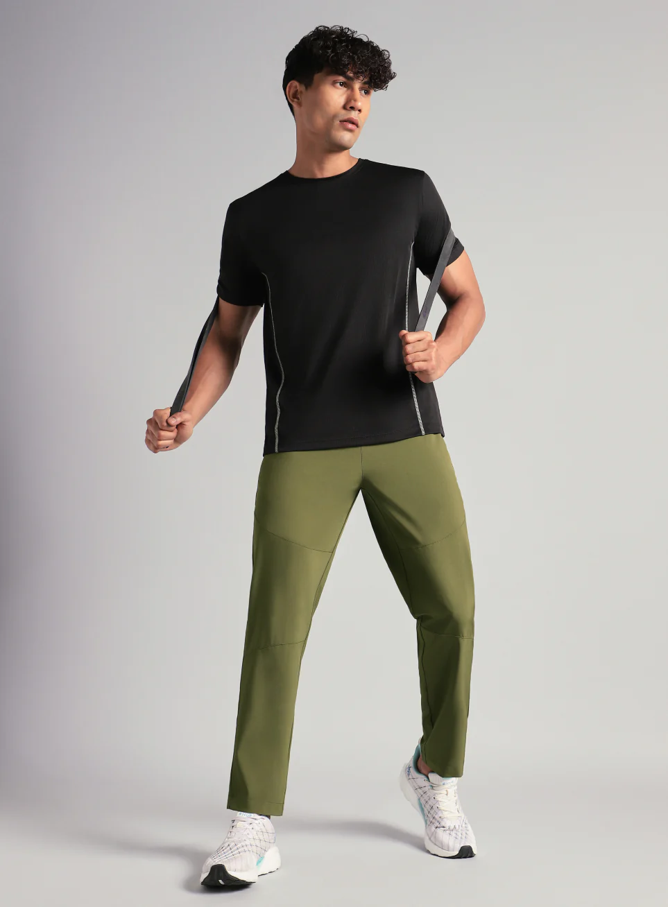 Men's Olive Core Sculpt Trackpants - Image 3