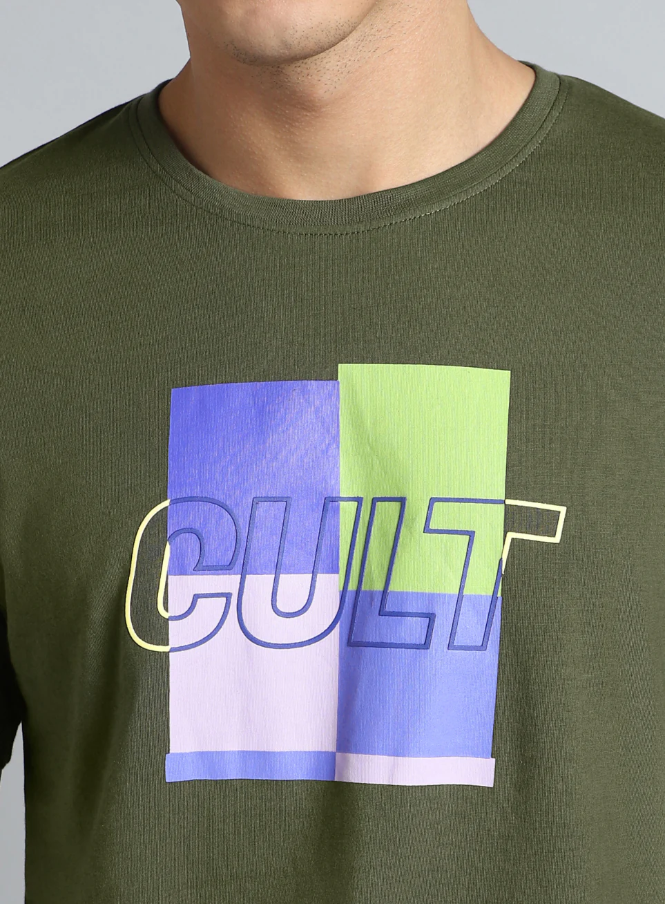 Men's Olive Cult Graphic T-shirt - Image 7