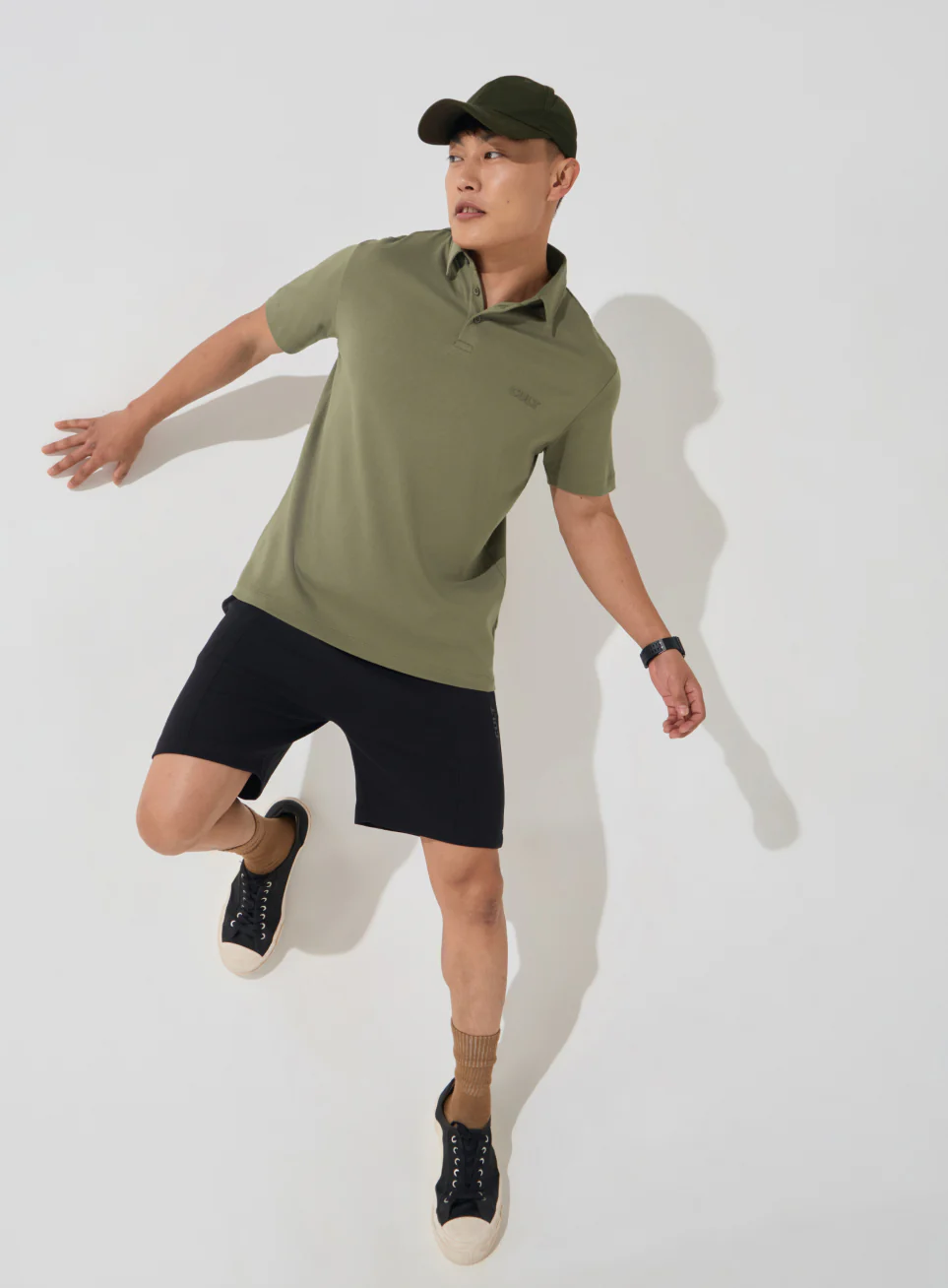 Men's Olive Everyday Luxe Cotton Polo T-shirt - Image 2