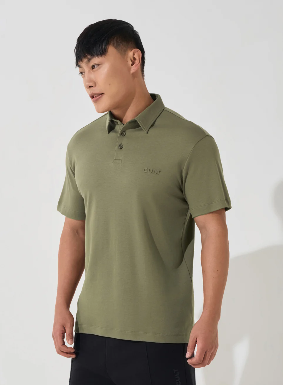 Men's Olive Everyday Luxe Cotton Polo T-shirt - Image 5