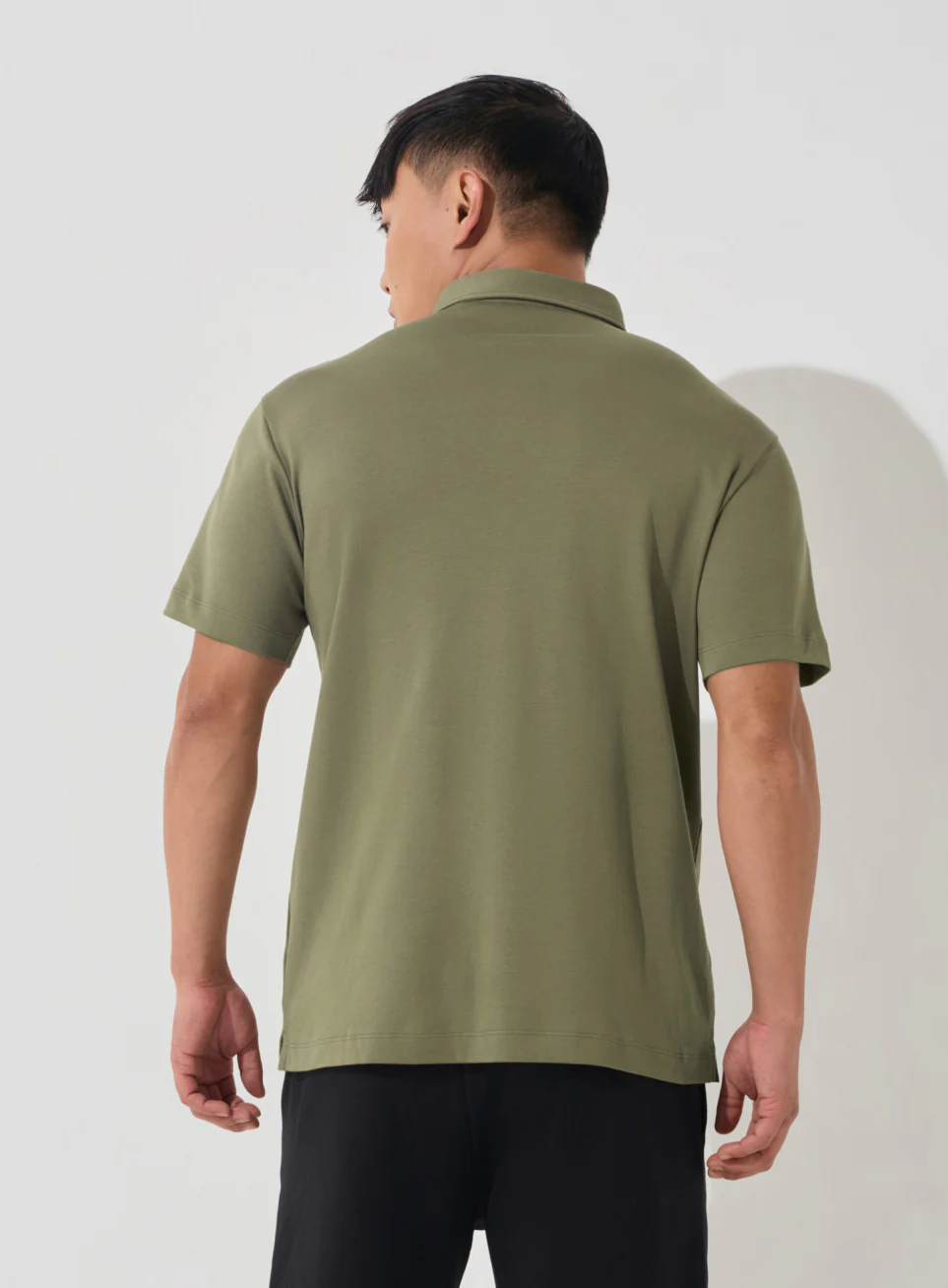 Men's Olive Everyday Luxe Cotton Polo T-shirt - Image 6