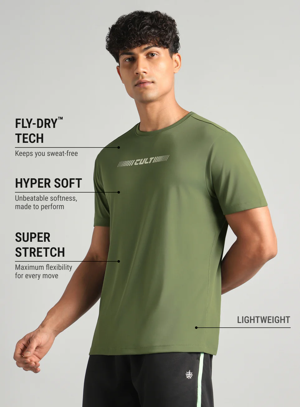 Men's Olive Everyday Performance T-shirt - Image 5