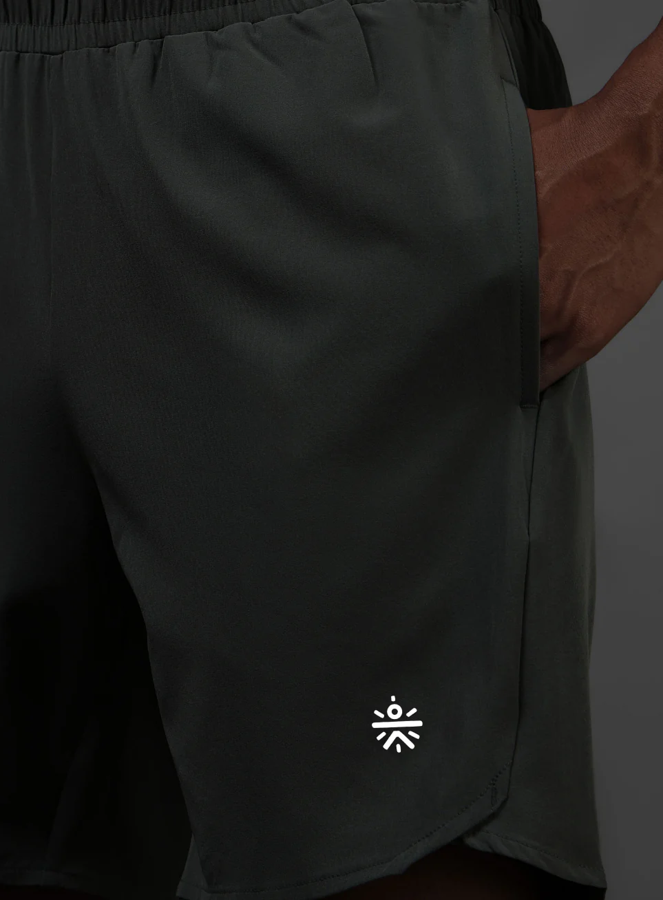 Men's Olive Iconic Running Shorts - Image 7
