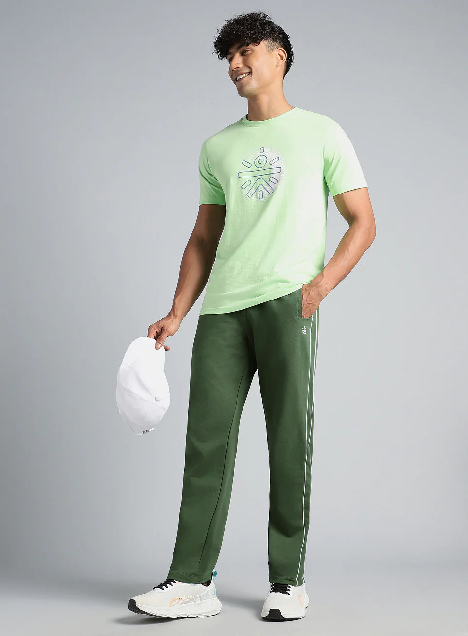 Men's Olive Level Up Sports Trackpants - Image 2