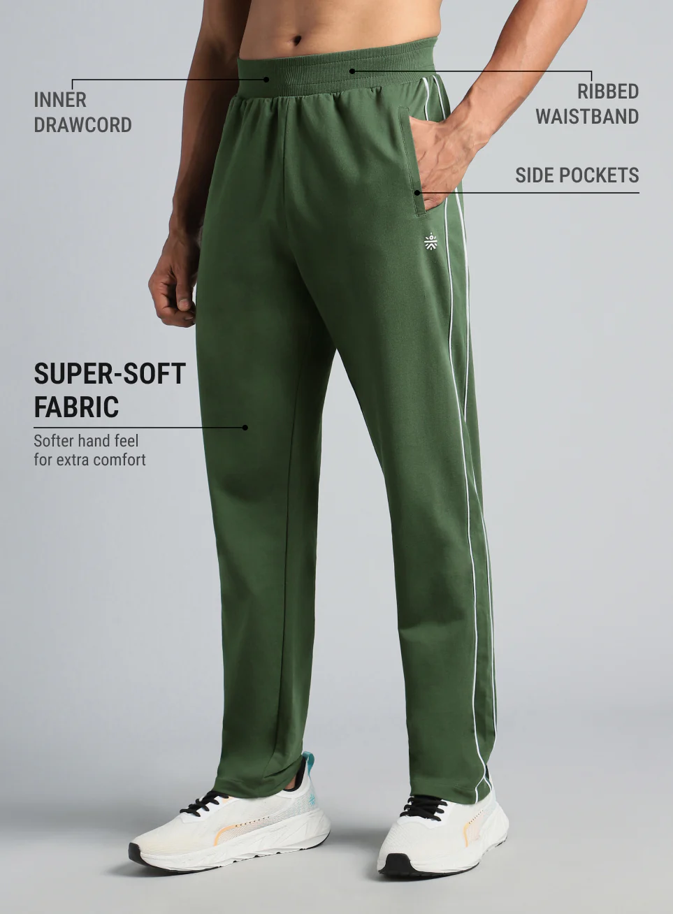 Men's Olive Level Up Sports Trackpants - Image 5