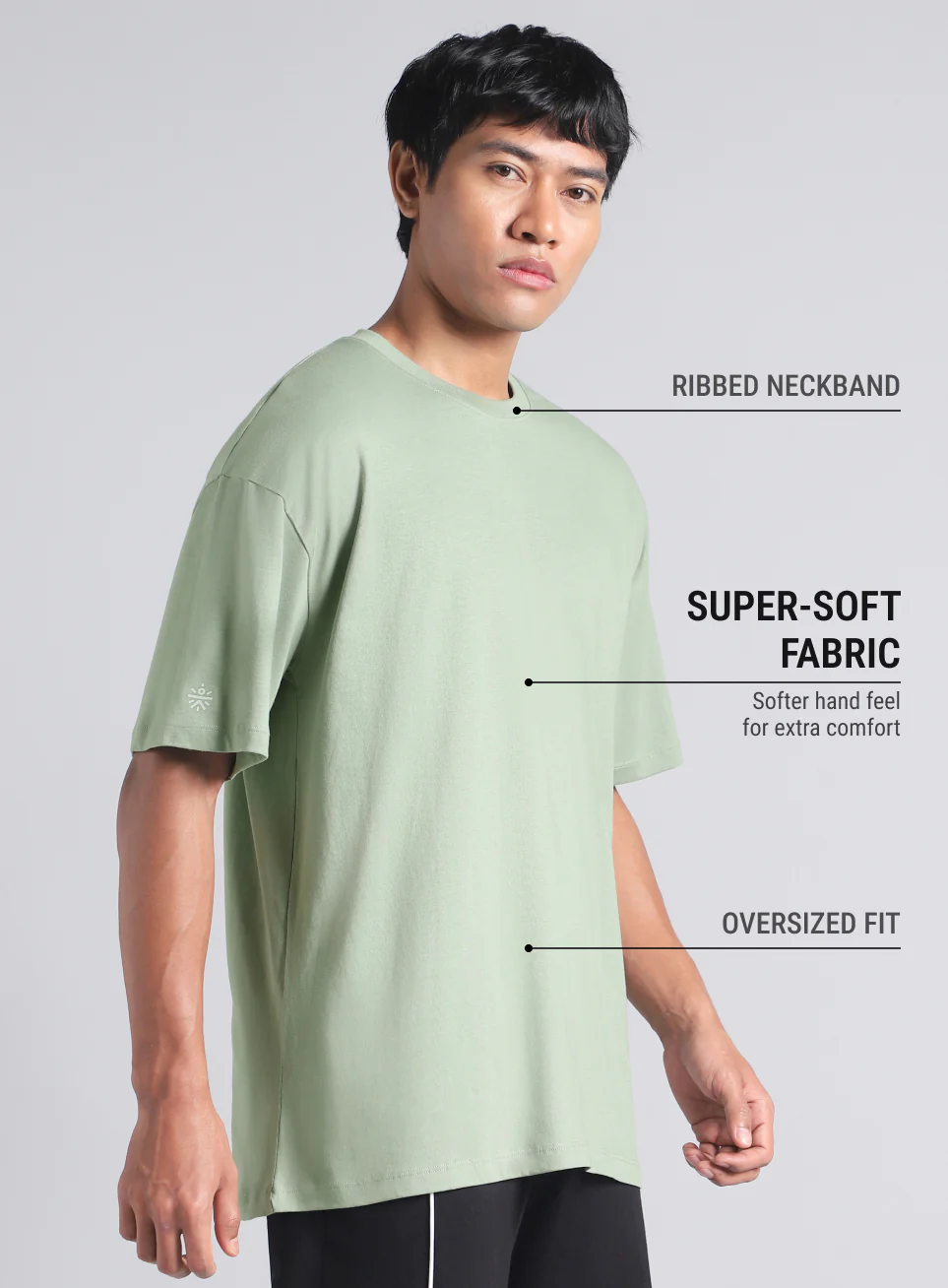 Men's Olive Oversized Graphic T-shirt - Image 5