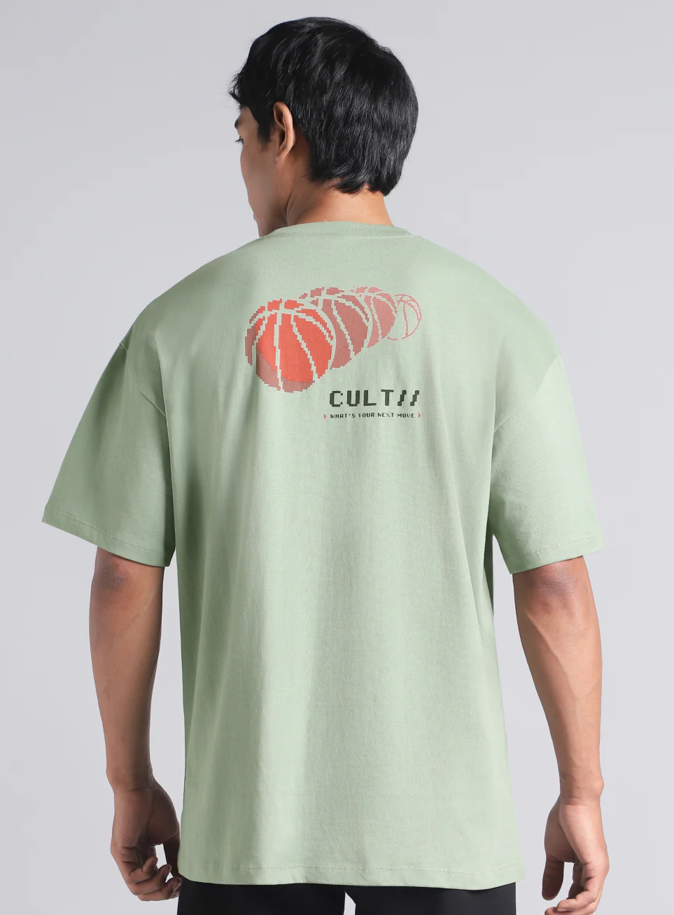 Men's Olive Oversized Graphic T-shirt - Image 6