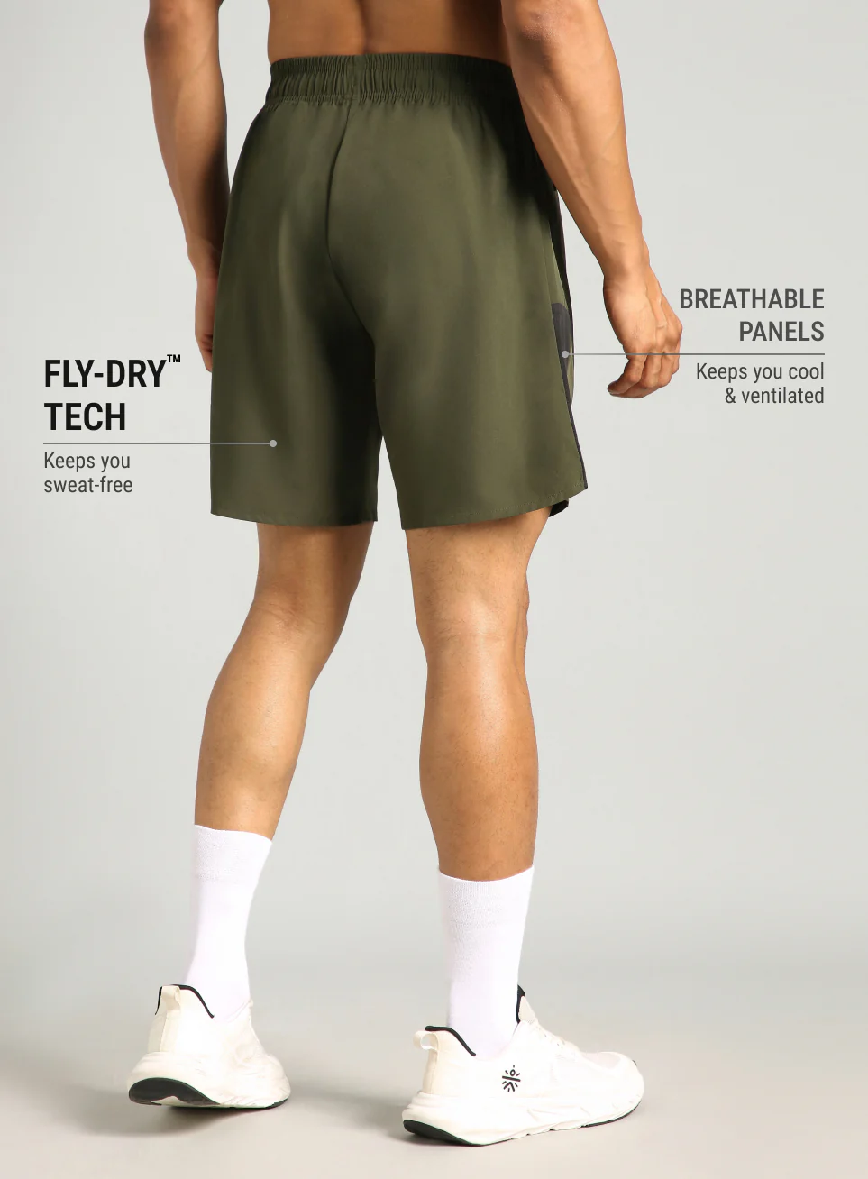 Men's Olive Pace Up Runner's Shorts - Image 6
