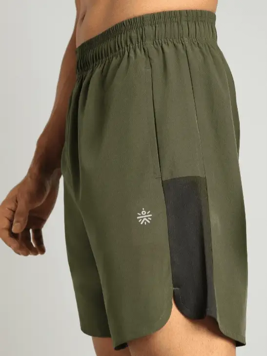 Men's Olive Pace Up Runner's Shorts - Image 7