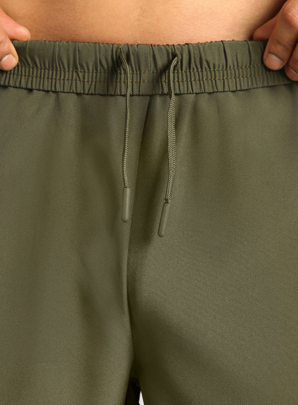 Men's Olive Pace Up Runner's Shorts - Image 9
