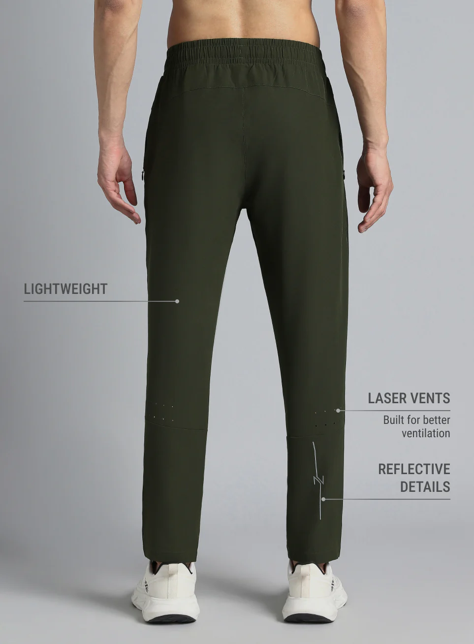 Men's Olive Running Essential Trackpants - Image 6