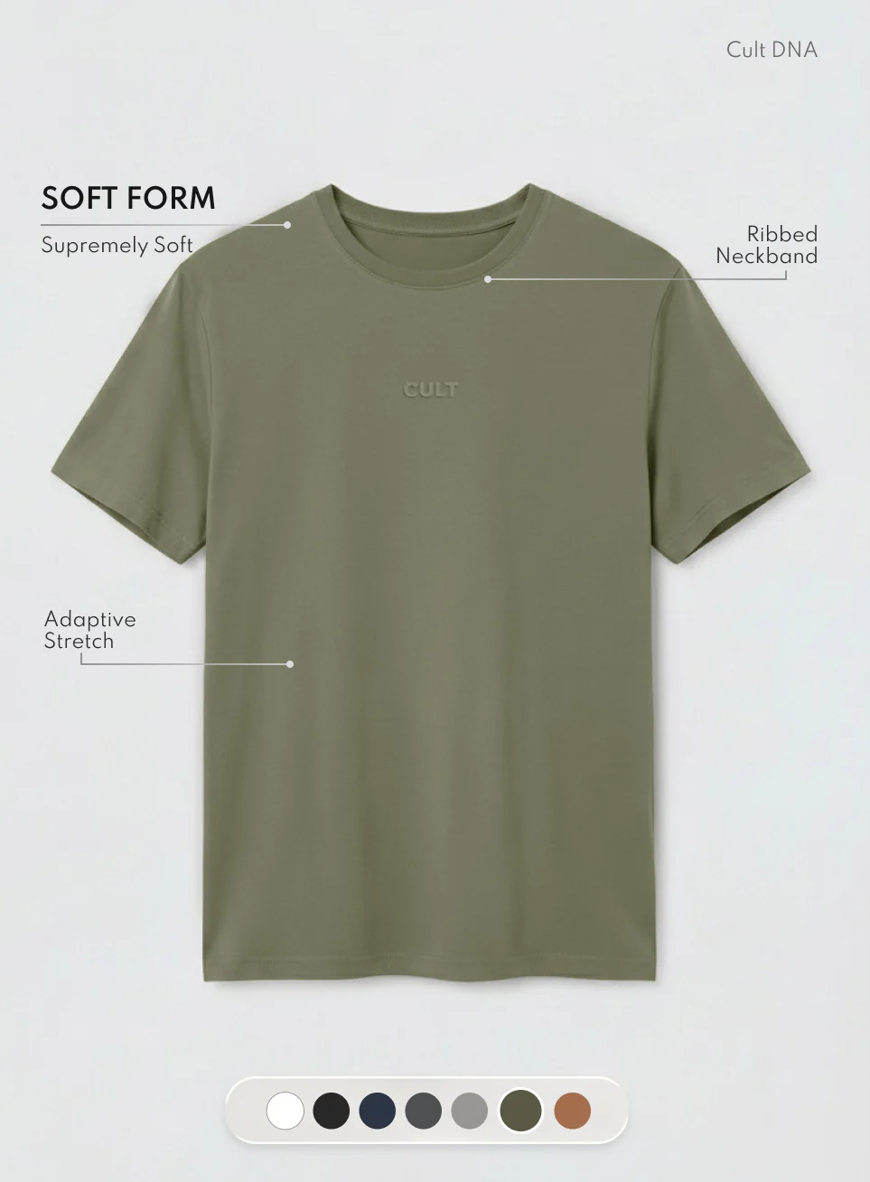 Men's Olive Soft Form Classic T-shirt - Image 4