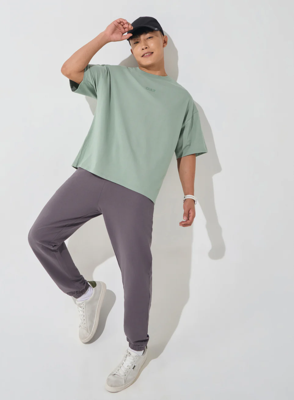 Men's Olive Soft Form Oversized T-shirt - Image 2