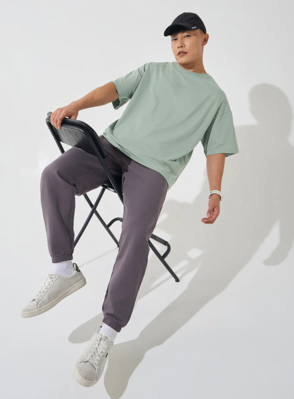 Men's Olive Soft Form Oversized T-shirt - Image 3