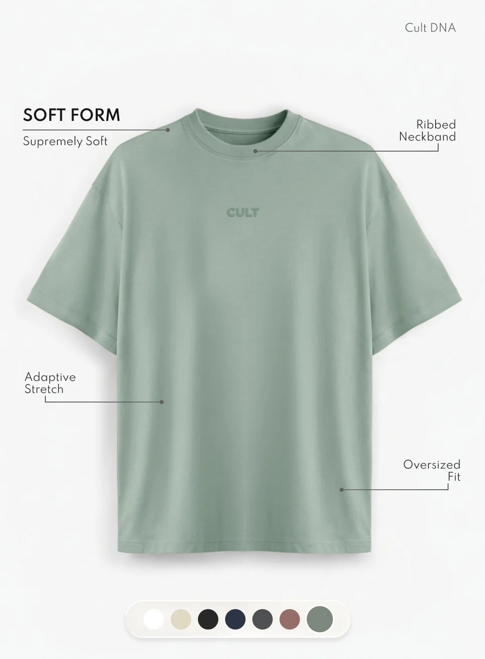 Men's Olive Soft Form Oversized T-shirt - Image 4