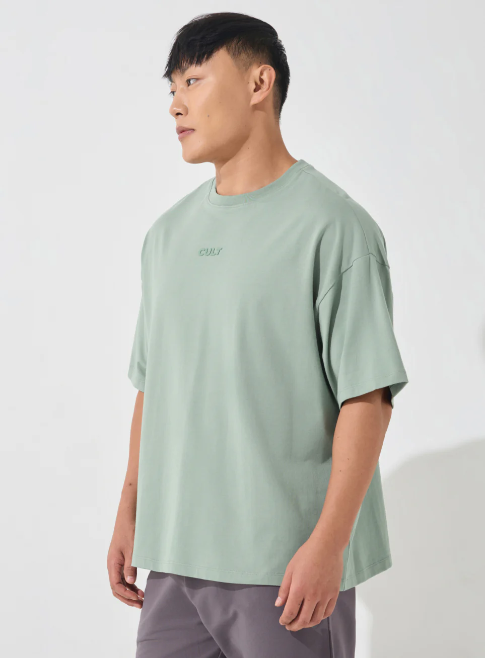 Men's Olive Soft Form Oversized T-shirt - Image 5