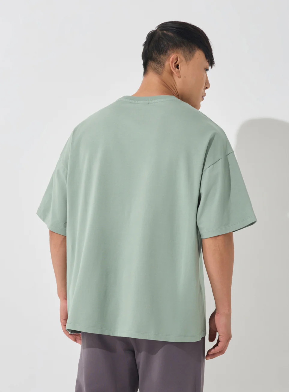 Men's Olive Soft Form Oversized T-shirt - Image 6