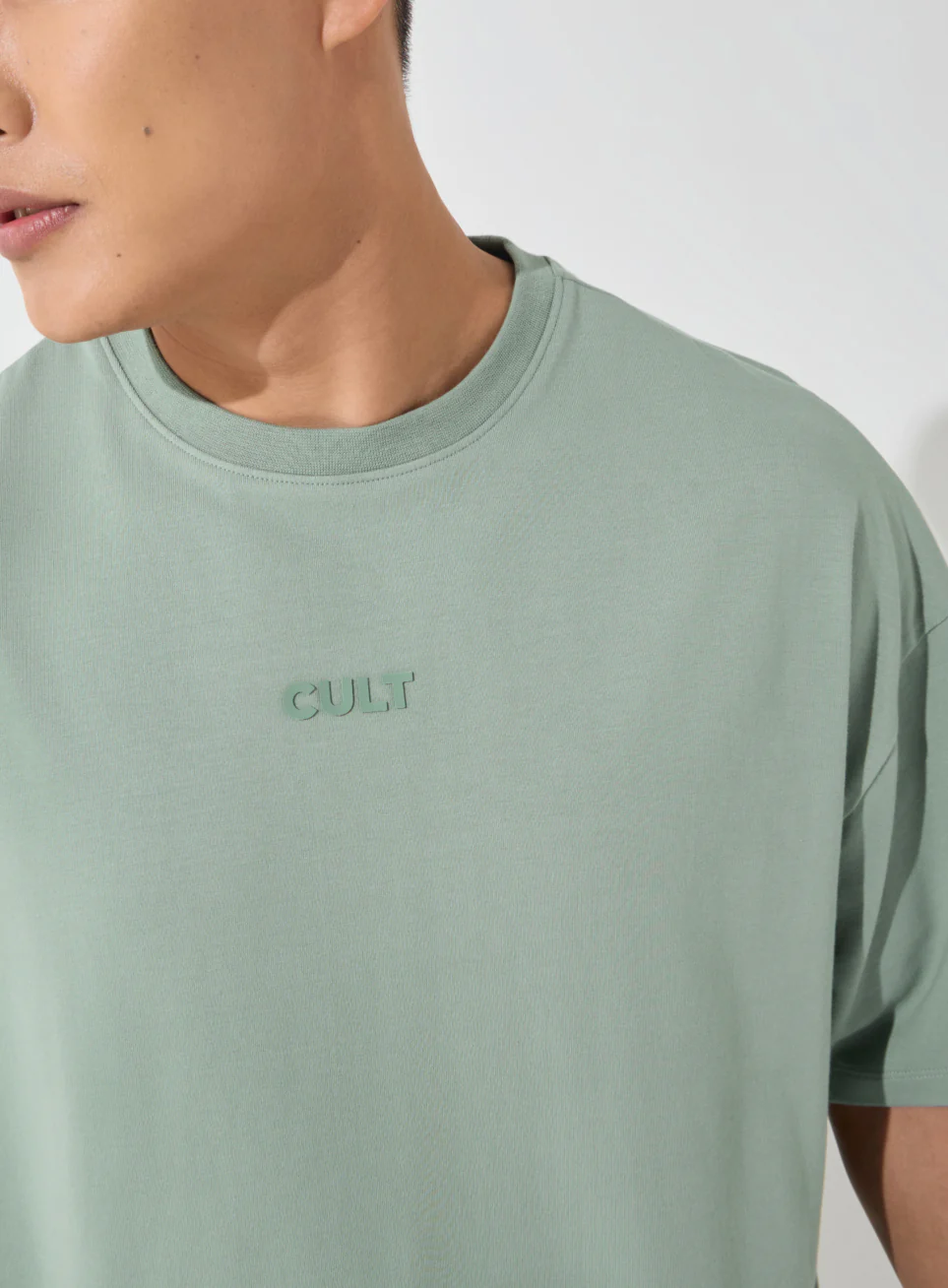 Men's Olive Soft Form Oversized T-shirt - Image 7