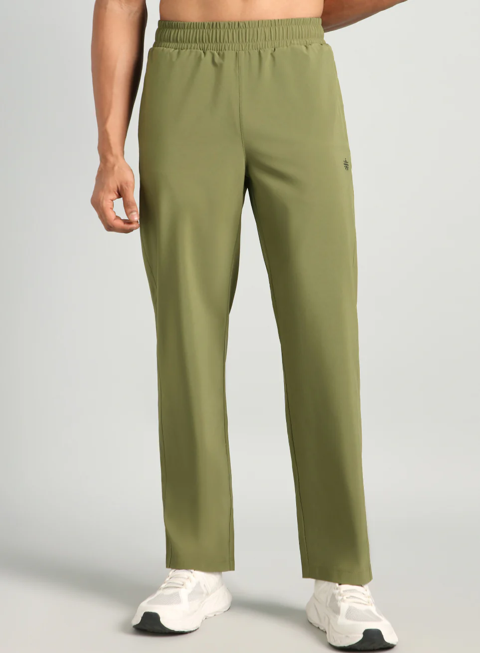 Men's Olive Straight Fit Power Pop Trackpants - Image 4