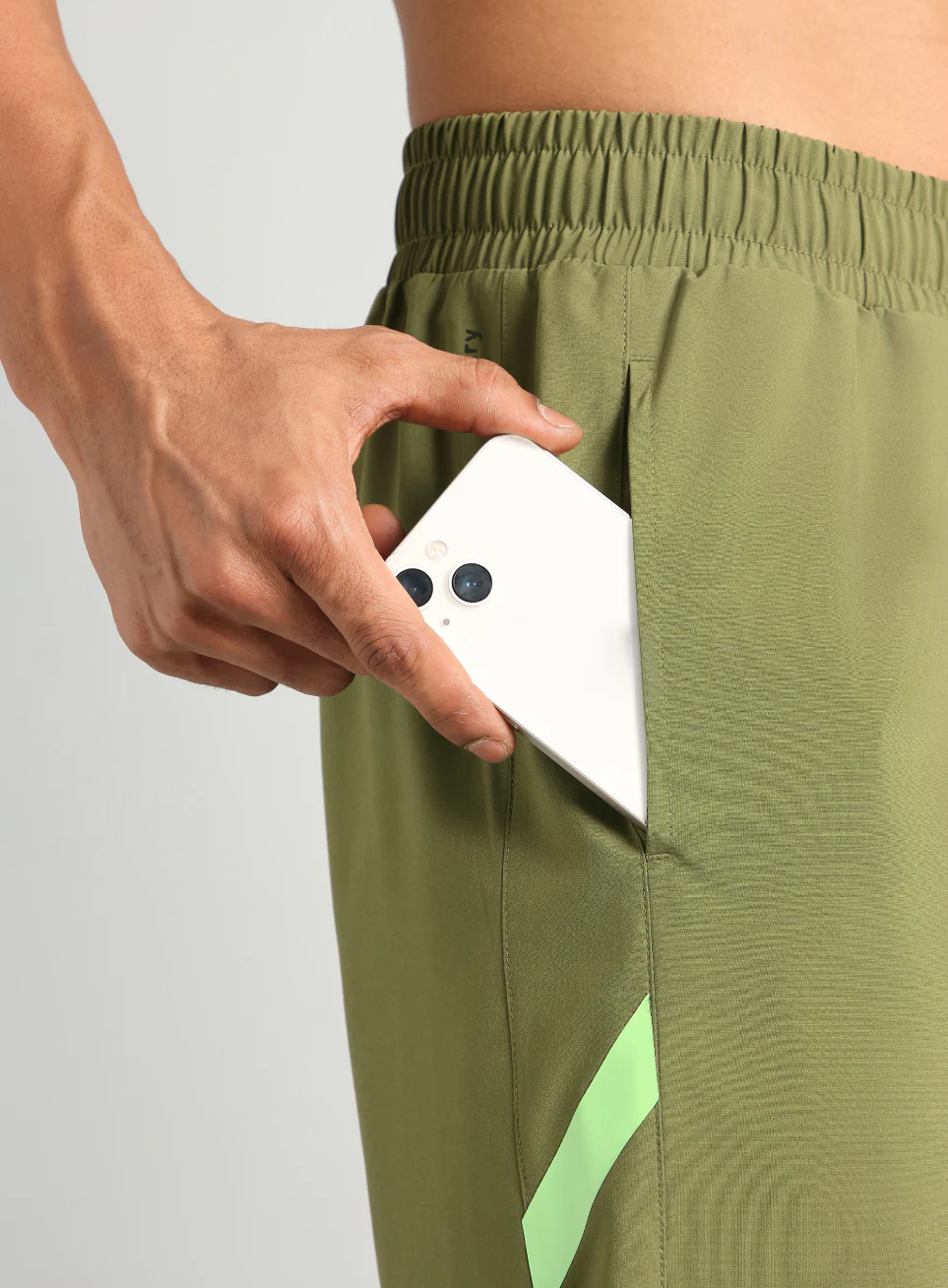 Men's Olive Straight Fit Power Pop Trackpants - Image 7