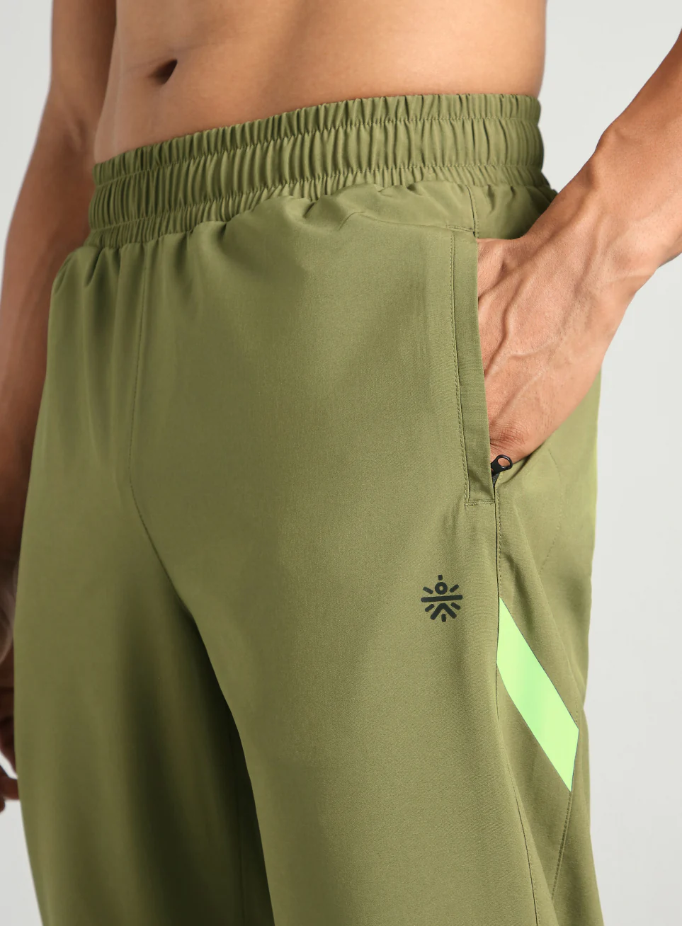 Men's Olive Straight Fit Power Pop Trackpants - Image 8