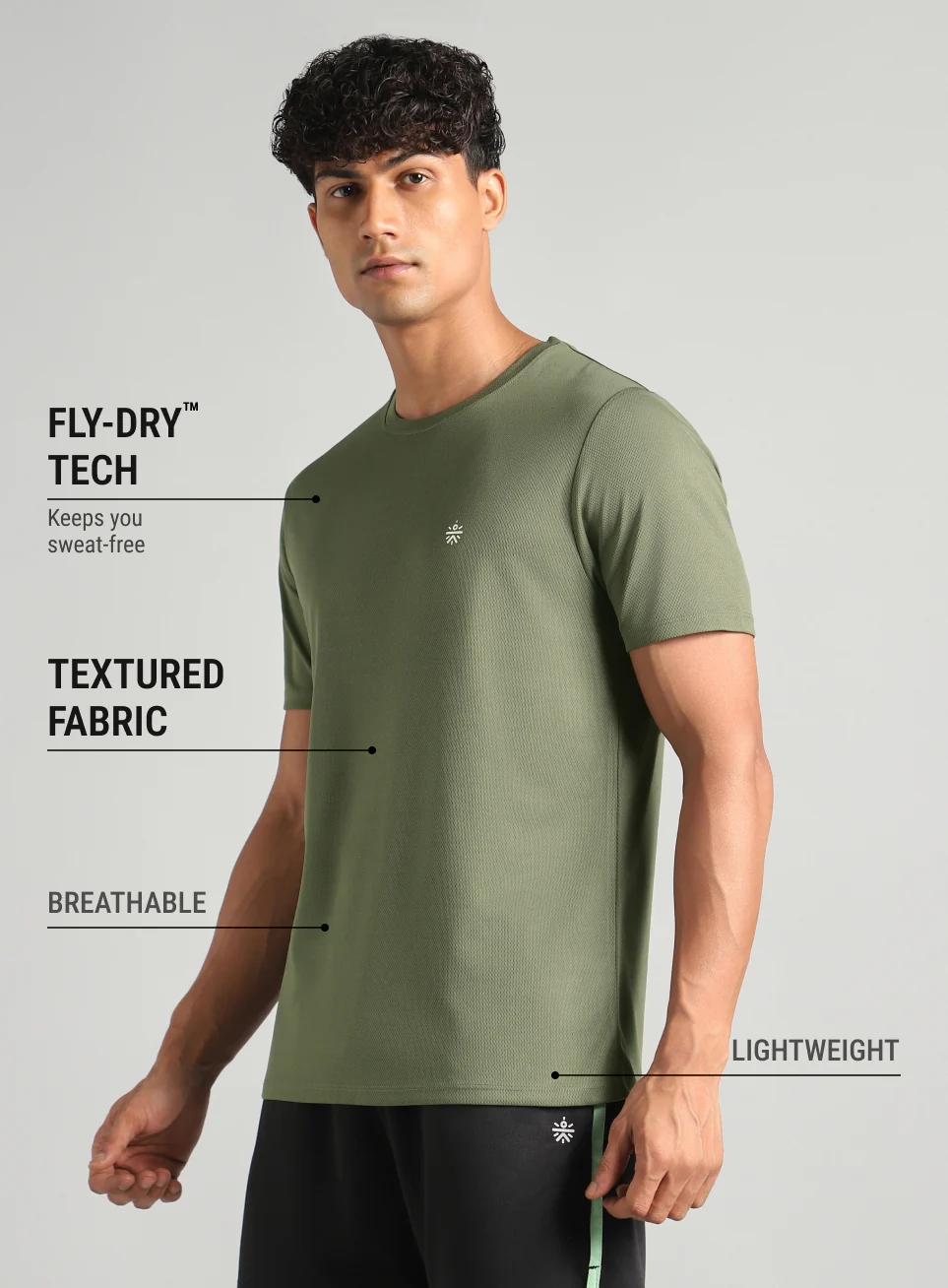 Men's Olive Train All FLY-DRY T-Shirt - Image 5
