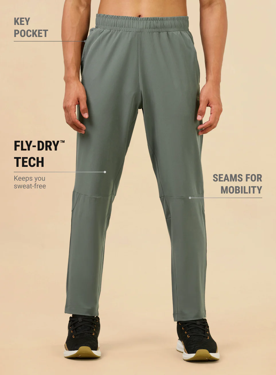 Men's Olive Train Out Premium Trackpants - Image 4
