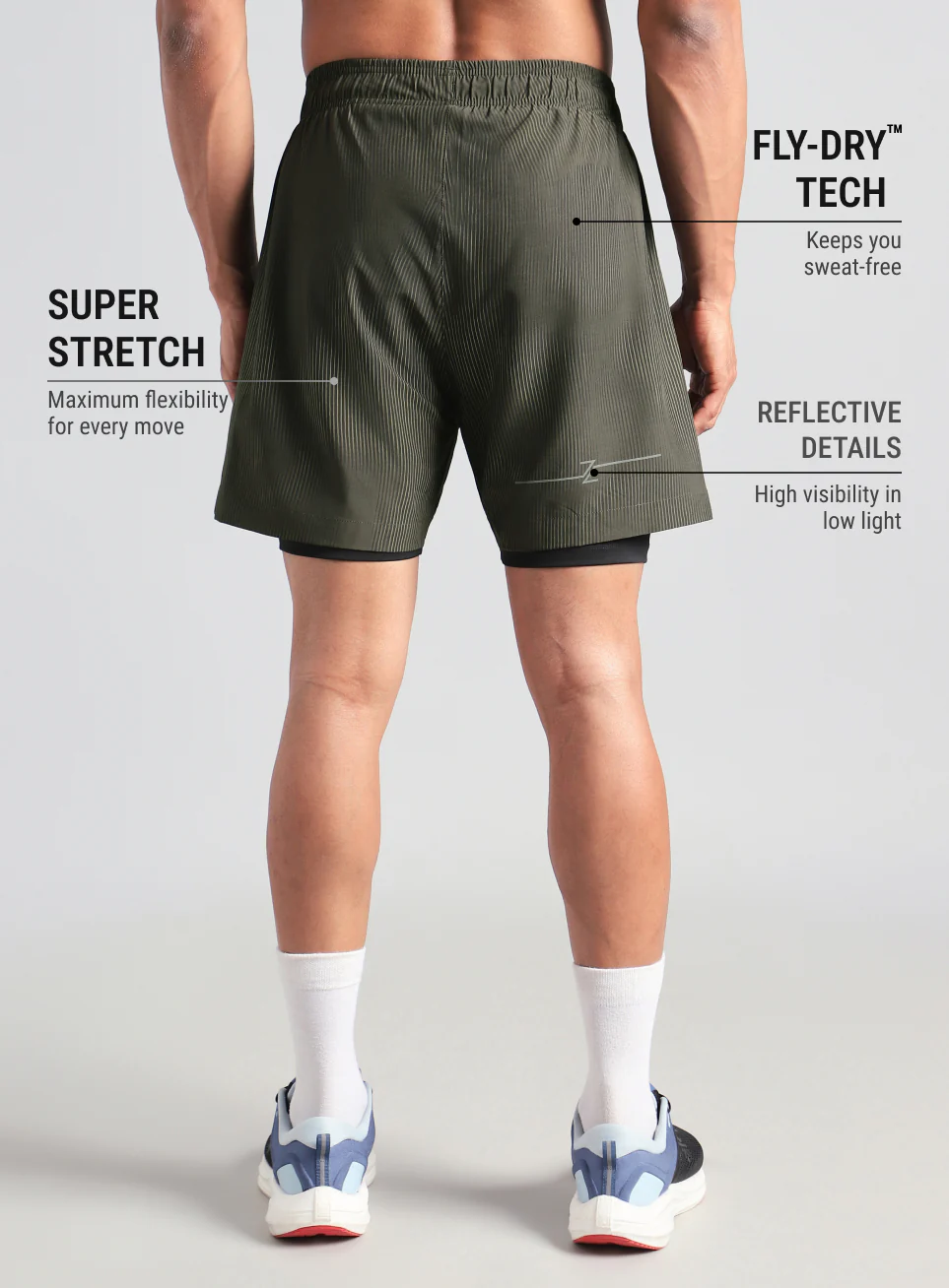 Men's Olive Urban Camo Run Built-in Shorts - Image 6