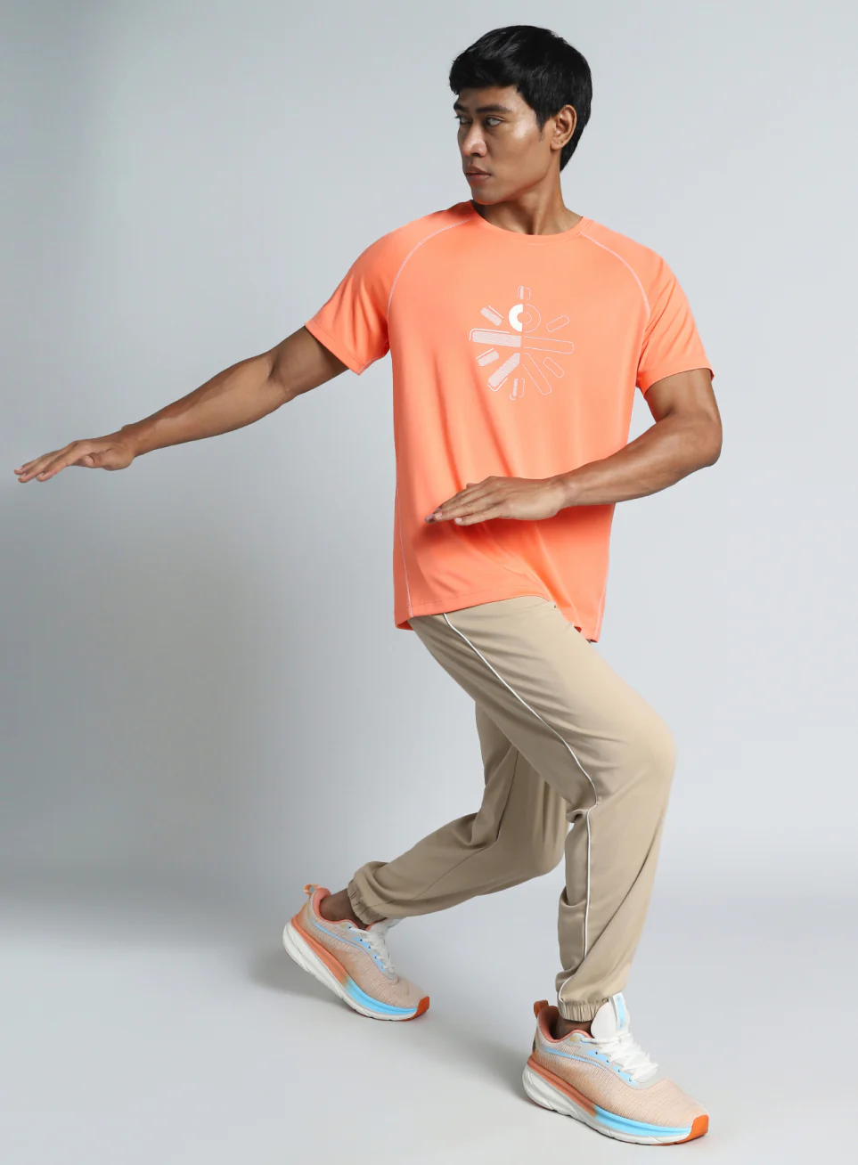 Men's Orange Cult Branded Recycled Poly Performance T-shirt - Image 3