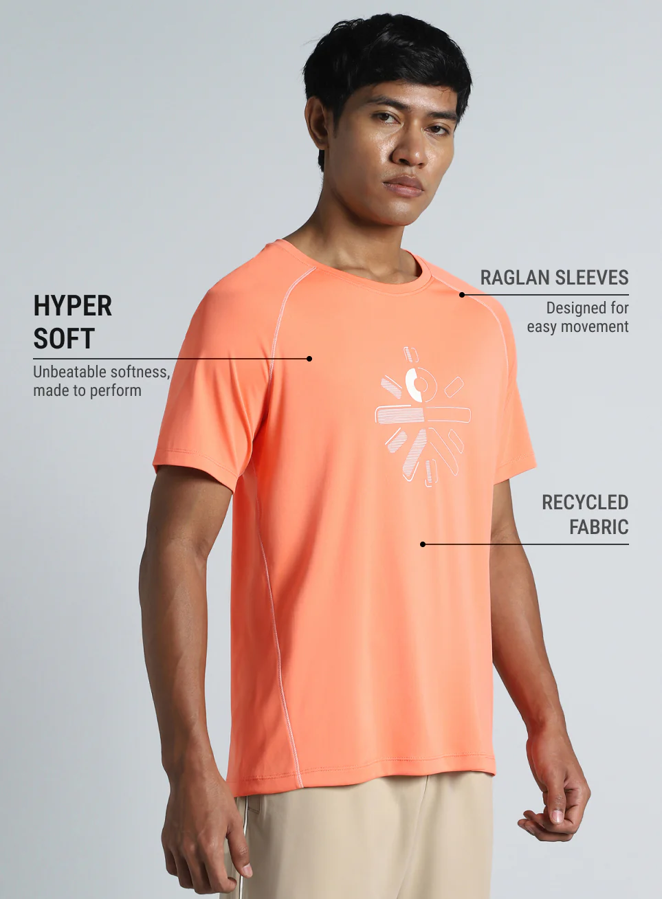 Men's Orange Cult Branded Recycled Poly Performance T-shirt - Image 5