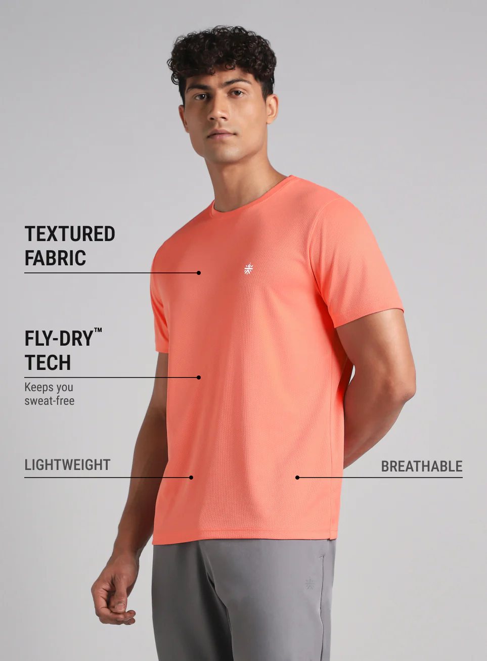 Men's Peach Train All Fly Dry T-Shirt - Image 5