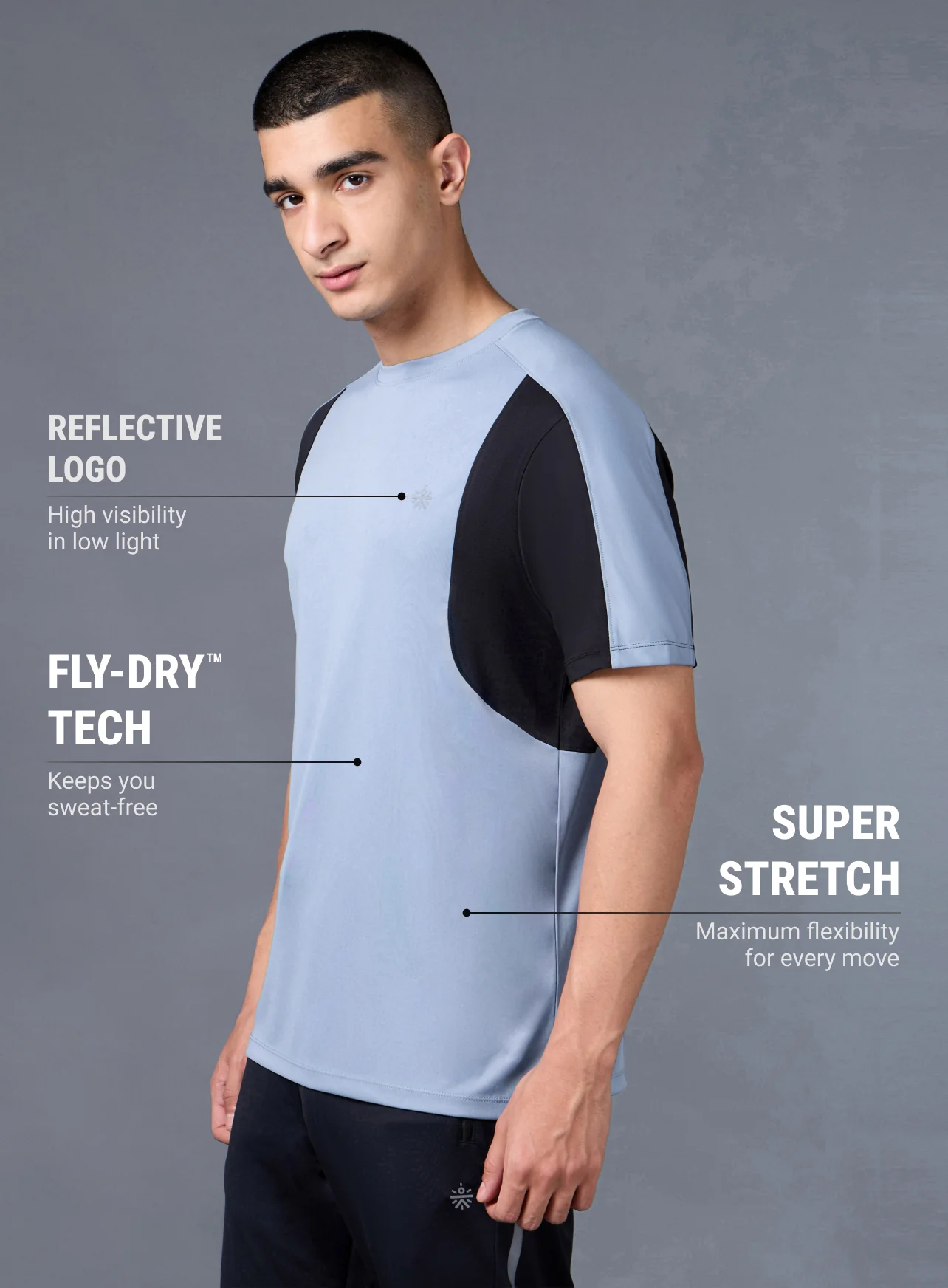 Men's Power Pack Blue Running T-shirt - Image 5