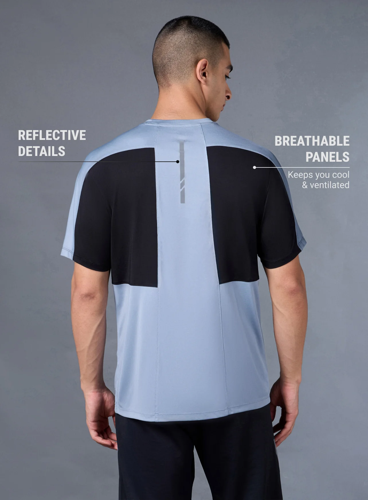 Men's Power Pack Blue Running T-shirt - Image 6