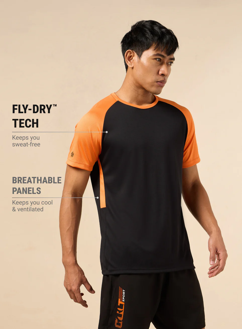 Men's Power Up Black Training T-shirt - Image 5