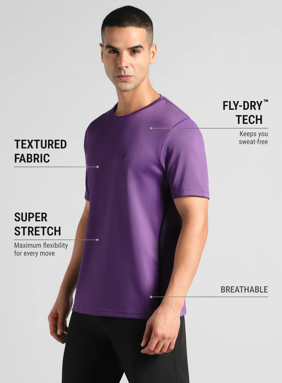 Men's Purple All Format Training T-shirt - Image 5