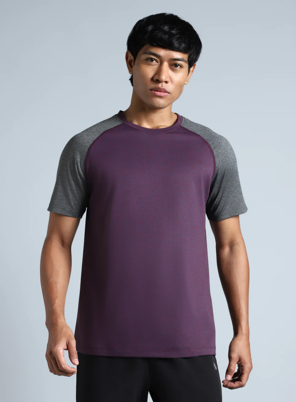 Men's Purple Colourblocked COMFORtech T-shirt - Image 4