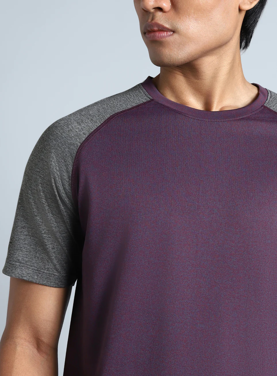 Men's Purple Colourblocked COMFORtech T-shirt - Image 7