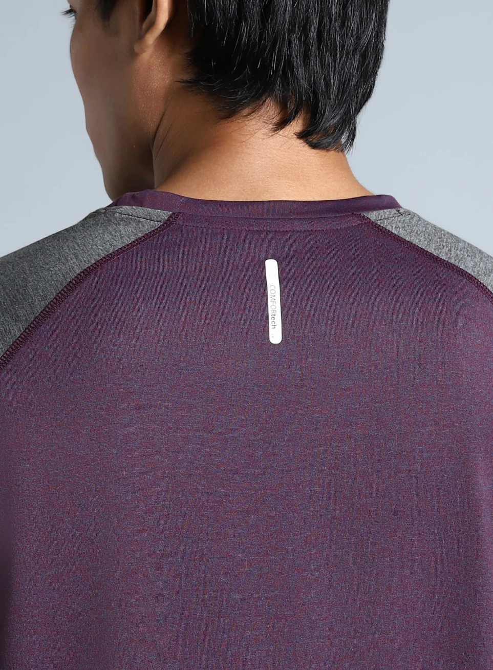 Men's Purple Colourblocked COMFORtech T-shirt - Image 8