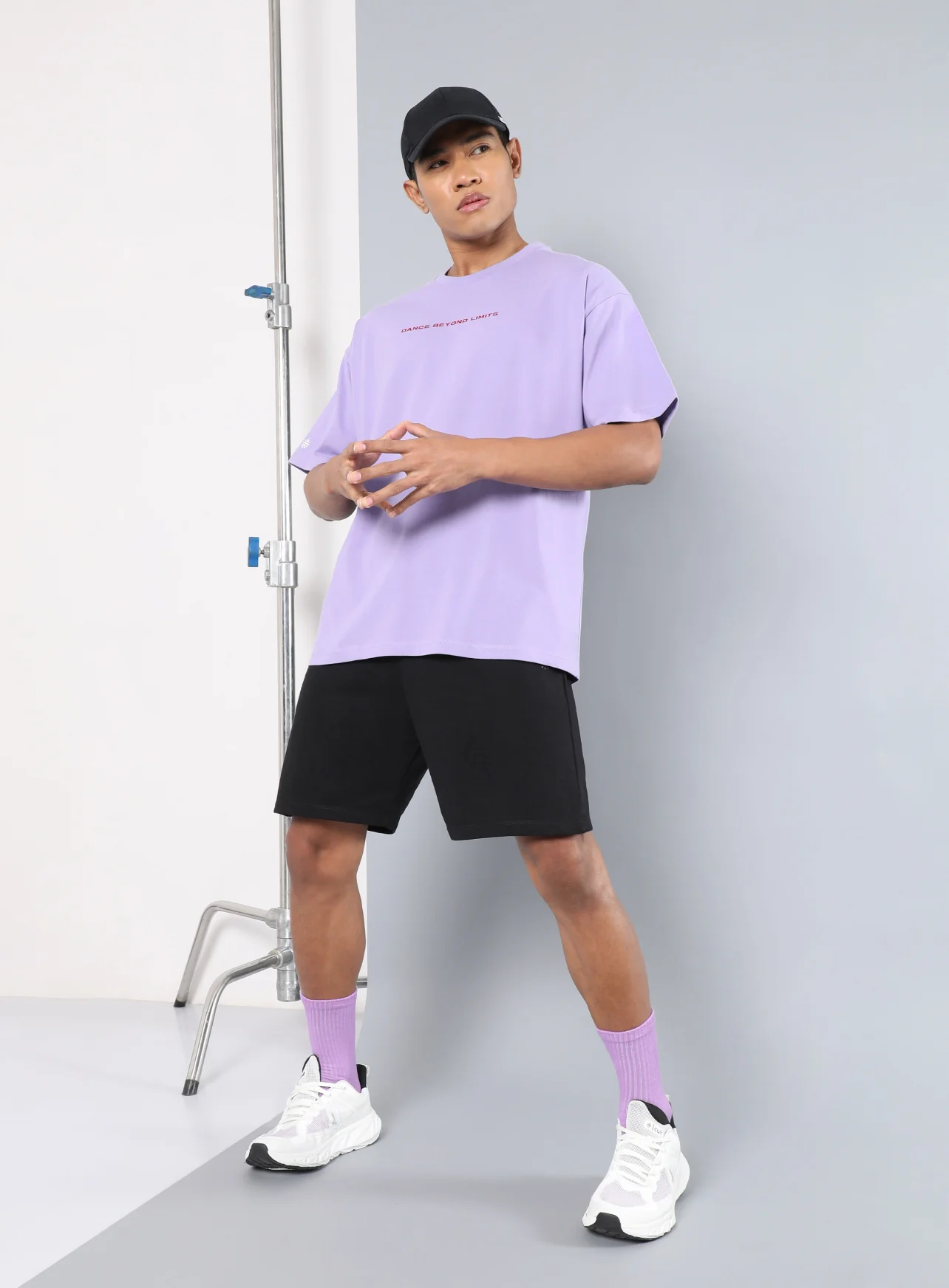 Men's Purple Dance Back Print Oversized fit T-shirt - Image 3
