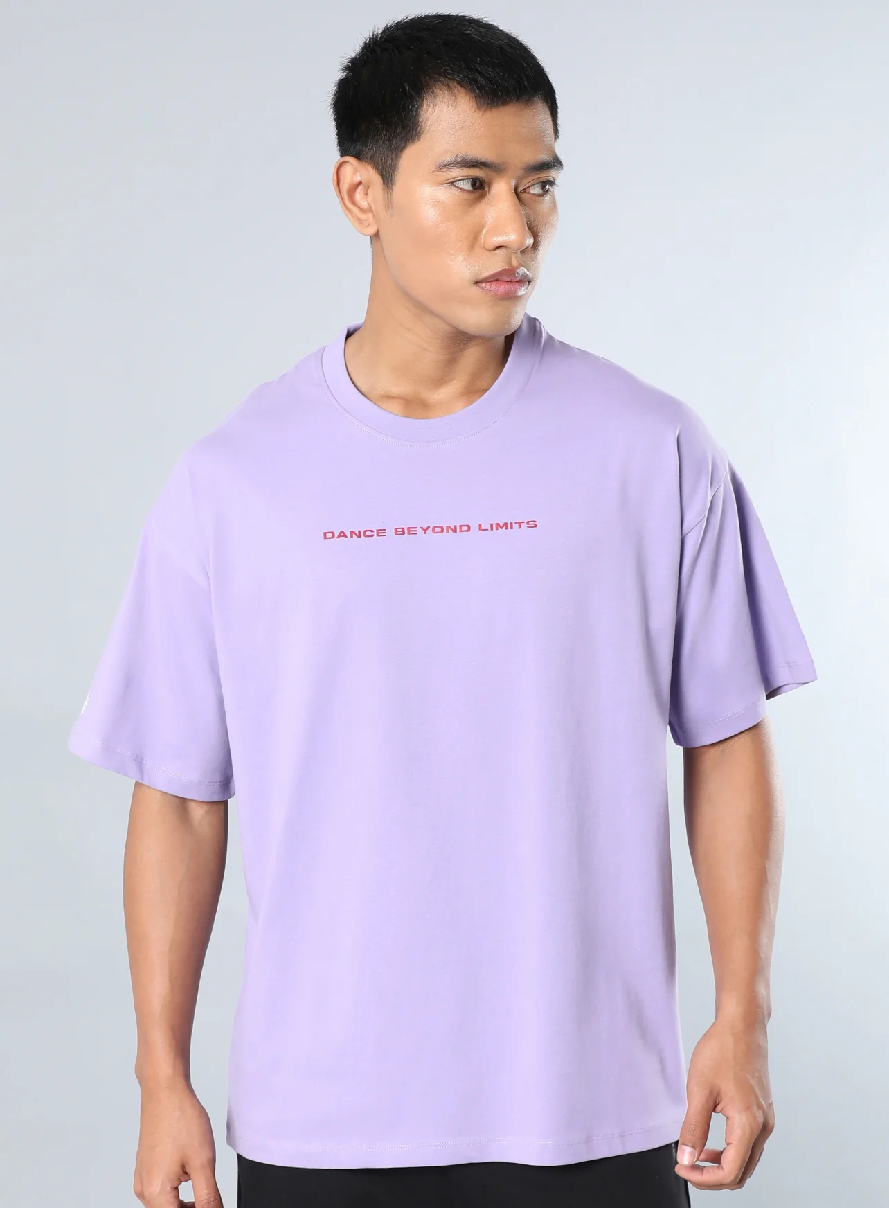Men's Purple Dance Back Print Oversized fit T-shirt - Image 4