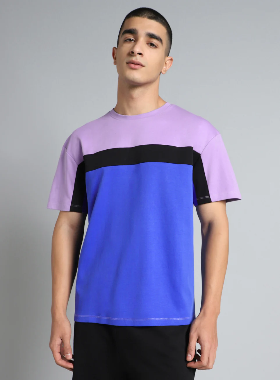 Men's Purple Dance off Colourblock T-shirt - Image 4