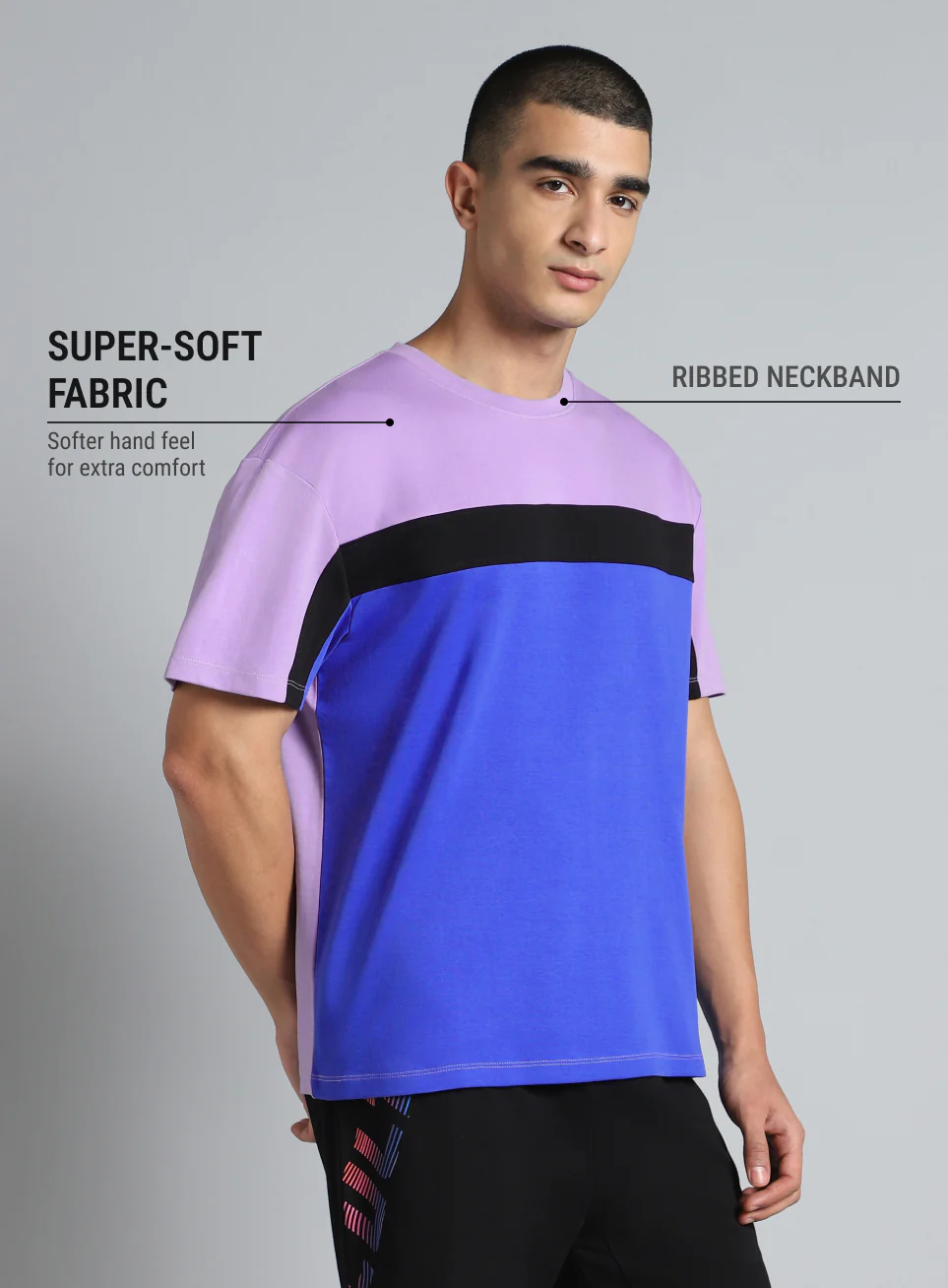 Men's Purple Dance off Colourblock T-shirt - Image 5