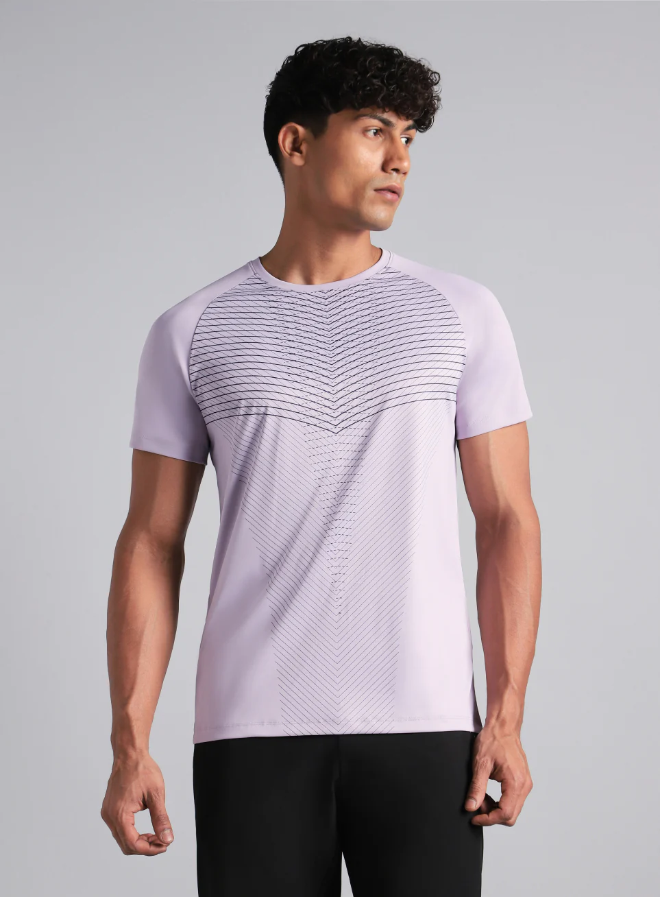 Men's Purple Energy Map Printed T-shirt - Image 4