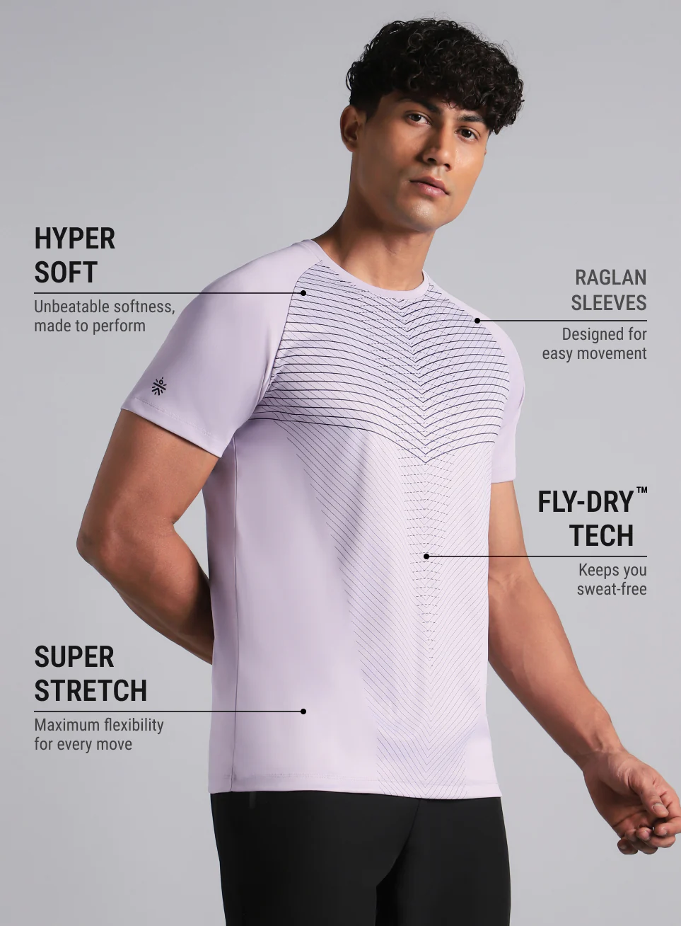 Men's Purple Energy Map Printed T-shirt - Image 5