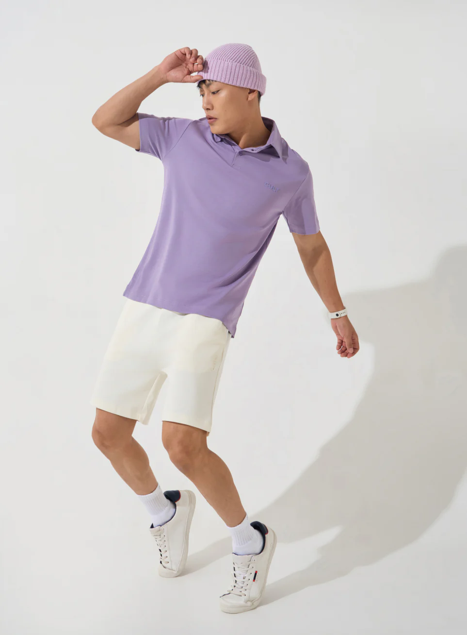 Men's Purple Everyday Luxe Cotton Polo T-shirt - Image 2